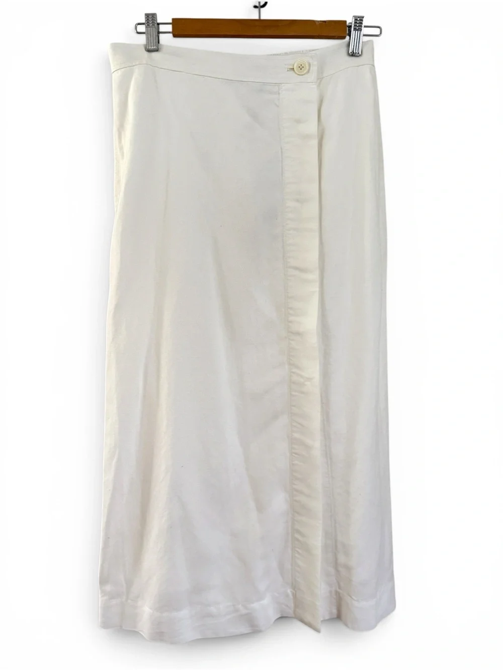 Alex Mill Agnes midi wrap skirt in twill off white size medium NWT - Picture 2 of 9